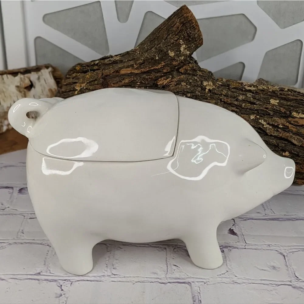 Rae Dunn OINK Ceramic Pig Cookie Jar Canister